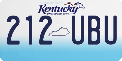 KY license plate 212UBU