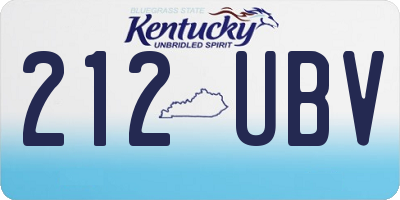 KY license plate 212UBV