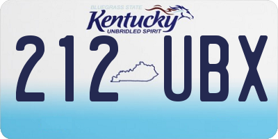 KY license plate 212UBX