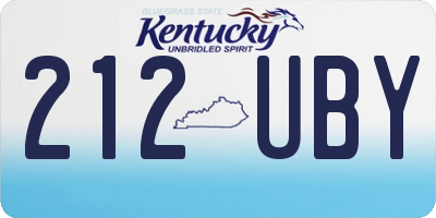KY license plate 212UBY