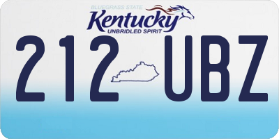 KY license plate 212UBZ