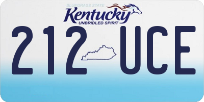 KY license plate 212UCE