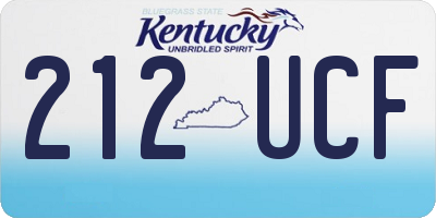 KY license plate 212UCF