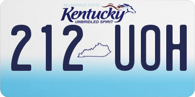 KY license plate 212UOH