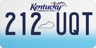 KY license plate 212UQT