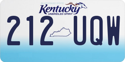KY license plate 212UQW