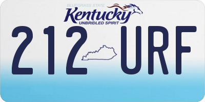 KY license plate 212URF