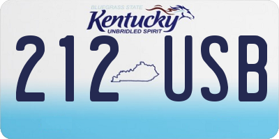 KY license plate 212USB