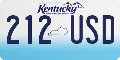 KY license plate 212USD
