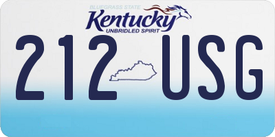 KY license plate 212USG