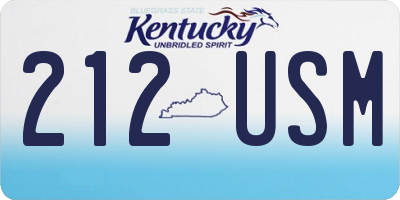 KY license plate 212USM