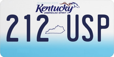 KY license plate 212USP