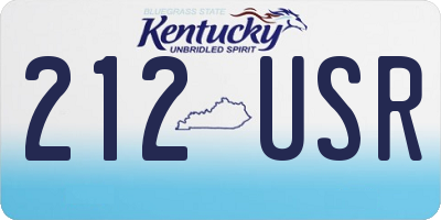KY license plate 212USR