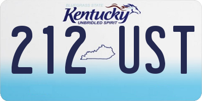 KY license plate 212UST