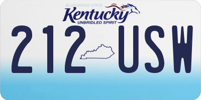 KY license plate 212USW