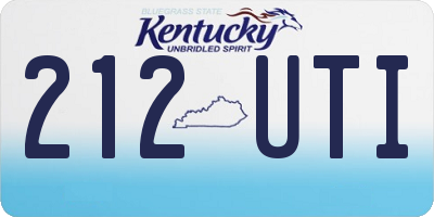 KY license plate 212UTI