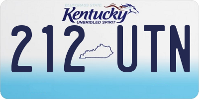 KY license plate 212UTN