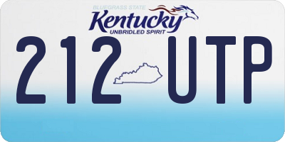 KY license plate 212UTP