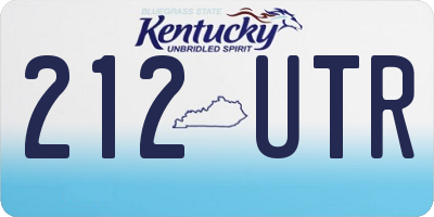 KY license plate 212UTR