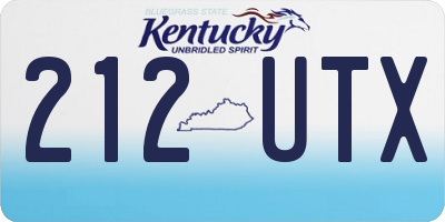 KY license plate 212UTX