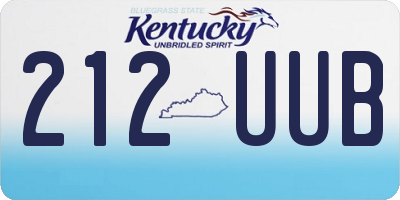 KY license plate 212UUB