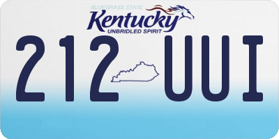 KY license plate 212UUI