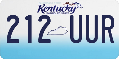 KY license plate 212UUR