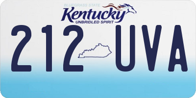KY license plate 212UVA