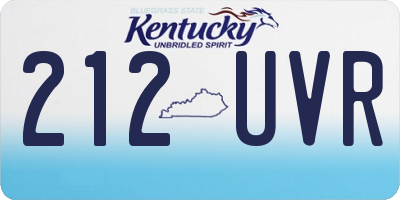 KY license plate 212UVR