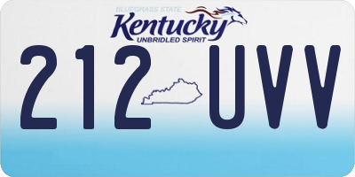 KY license plate 212UVV