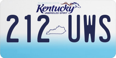 KY license plate 212UWS