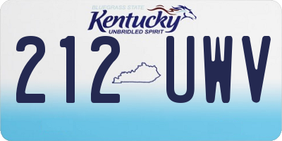 KY license plate 212UWV