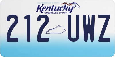 KY license plate 212UWZ