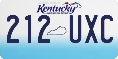 KY license plate 212UXC