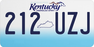 KY license plate 212UZJ