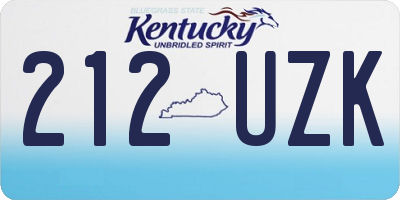 KY license plate 212UZK