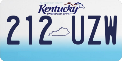 KY license plate 212UZW