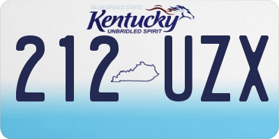 KY license plate 212UZX
