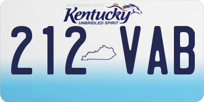 KY license plate 212VAB