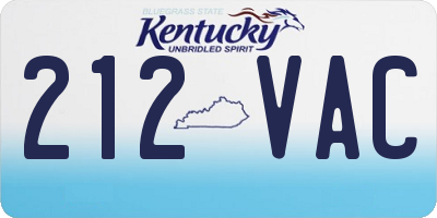 KY license plate 212VAC