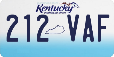 KY license plate 212VAF