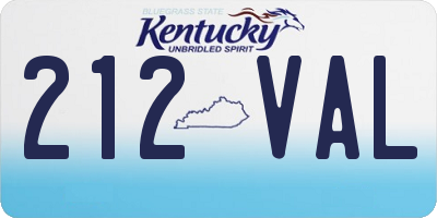 KY license plate 212VAL