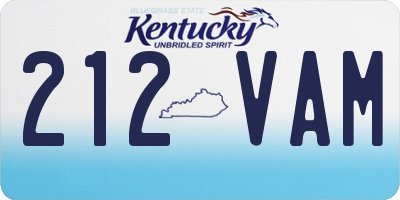 KY license plate 212VAM
