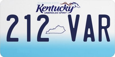 KY license plate 212VAR