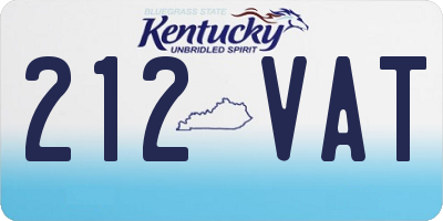 KY license plate 212VAT