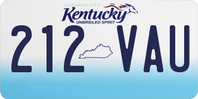 KY license plate 212VAU