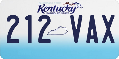 KY license plate 212VAX