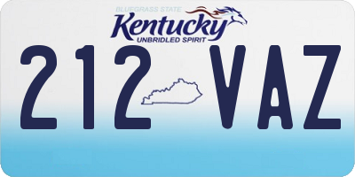 KY license plate 212VAZ