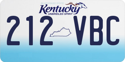KY license plate 212VBC