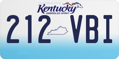 KY license plate 212VBI